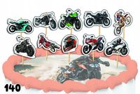 TOPPERY NA TORT OZDOBNE DEKORACJA ZESTAW - MOTORY MOTOR 10szt.