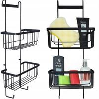 METALOWA PÓŁKA WISZĄCA ŁAZIENKOWA POD PRYSZNIC WIESZAK ŚCIENNY LOFT CZARNA