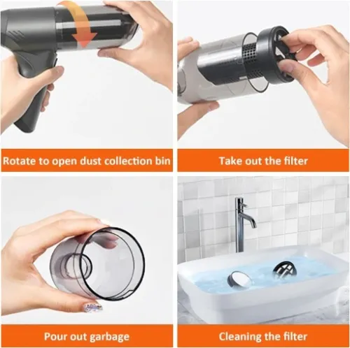 Bezprzewodowy ręczny odkurzacz samochodowy, do domu, biura z filtrem HEPA na Arena.pl