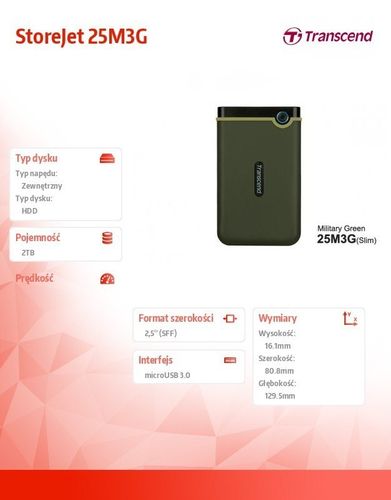 StoreJet 2.5' 25M3G 2TB Portable HDD na Arena.pl