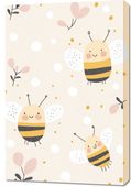 Obraz 60x90cm Wzory dla Dzieci, Dziewczynki i Chłopca - Pszczółki