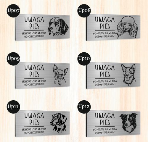 Tabliczka dibond uwaga pies Buldog francuski 20x10 cm z NADRUKIEM UV na Arena.pl