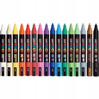 Marker Posca PC-5M zestaw 16 szt z CZARNYM w PUDEŁKACH pisaki mazak ORYGINA