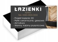 Wizytówki firmowe PROJEKT GRATIS 100 sztuk PROJEKT ŁAZIENKI PŁYTKI WANNY