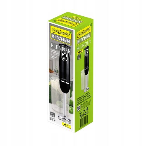Blender ręczny WIELOFUNKCYJNY rozdrabniacz MAESTRO MR-511 500W 2 prędkości na Arena.pl