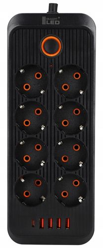Przedłużacz Listwa Zasilająca Sieciowa 2M 8 Gniazd 230V + 4X USB Ładowarka na Arena.pl
