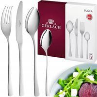 GERLACH ZESTAW 24 SZTUĆCÓW POŁYSK DLA 6 OSÓB KOMPLET SZTUĆCE PUDEŁKO TUNEA