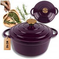 EMALIOWANY GARNEK ŻELIWNY 24cm 4L HAGE EGGPLANT