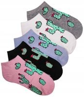Skarpetki Stopki Damskie Skarpety Bawełniane Kaktusy 5-PAR 38-42 SOCKS