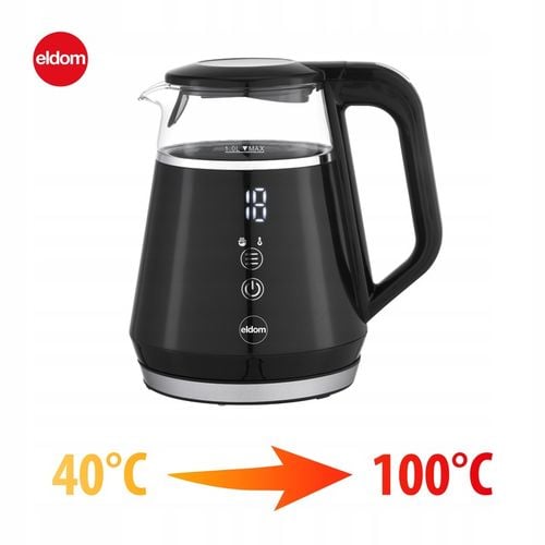 CZAJNIK ELEKTRYCZNY BEZPRZEWODOWY SZKLANY 1L PANEL DOTYKOWY 1100W na Arena.pl