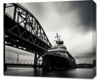 Obraz 70x60cm Statek przy Moście