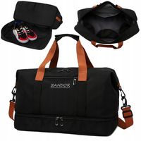 TORBA PODRÓŻNA SPORTOWA TURYSTYCZNA BAGAŻ PODRĘCZNY WODOODPORNA CZARNA