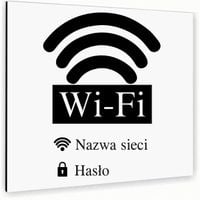 Tabliczka DIBOND HASŁO WI-FI BIAŁA Tablica nierdzewna DOWOLNY NAPIS