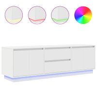 Szafka RTV z oświetleniem LED Biała 160,5x41x50 cm