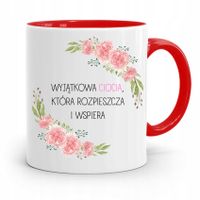 Kubek Czerwony Prezent Dla Cioci Wyjątkowa Ciocia Z Nadrukiem Ze Zdjęciem