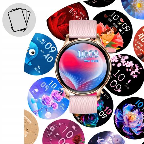 SMARTWATCH ZEGAREK DAMSKI ELEGANCKI ROZMOWY POWIADOMIENIA MENU PL AMOLED na Arena.pl