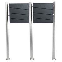 18444 Podwójna skrzynka pocztowa stojąca grafitowa na stojaku