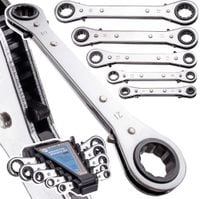 zestaw kluczy oczkowych z grzechotką klucze 6-21mm dwustronne 5szt