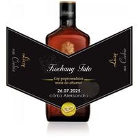 Etykieta na whisky Ballantines Finish z prośbą o prowadzenie do ołtarza