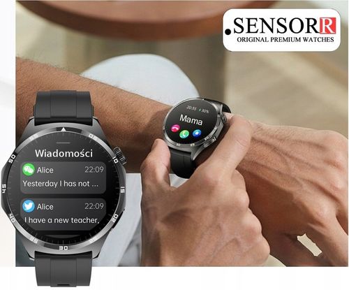 ZEGAREK MĘSKI SMARTWATCH ROZMOWY EKG POMIAR CUKRU CIŚNIENIE TEMPERATURA PL na Arena.pl