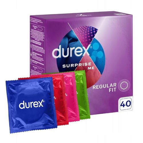 Prezerwatywy potęgujące orgazm DUREX SURPRISE ME 4 rodzaje wypustki 40 szt. na Arena.pl