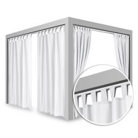 Zasłona ogrodowa TARAS balkon wodoodporna BIAŁA boho ALTANA 150x200 szelki