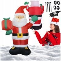 Dmuchany Mikołaj Świąteczny Ozdboba Boże Narodzenie Podświetlany 135cm Led