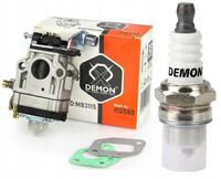 GAŹNIK DO KOSY SPALINOWEJ DEMON KOMPLET KOSA RQ580 ŚWIECA ZAPŁONOWA ZESTAW