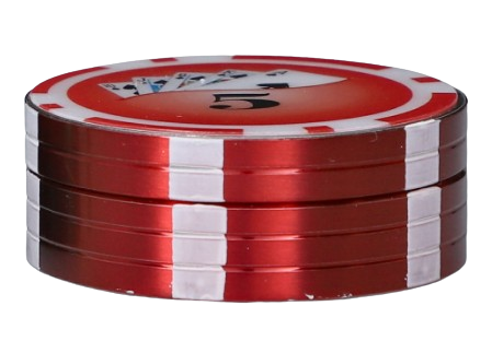 Młynek Ręczny do Tytoniu CBD Suszu w kształcie żetonu do Pokera Czerwony na Arena.pl