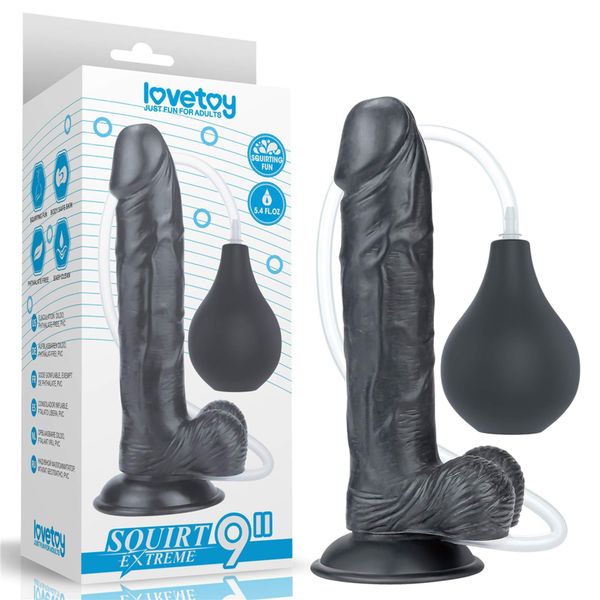 9'' Squirt Extreme Dildo - Black zdjęcie 1