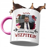Kubek Różowy Przemysław Czarnek Pis Prezent Z Nadrukiem Ze Zdjęciem