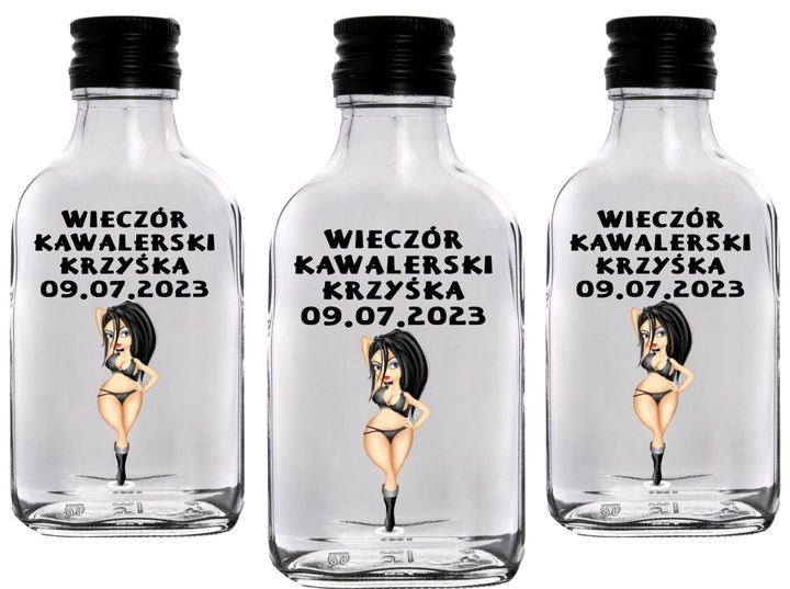20x PAMIĄTKA WIECZORU KAWALERSKIEGO BUTELKI 100ML zdjęcie 1