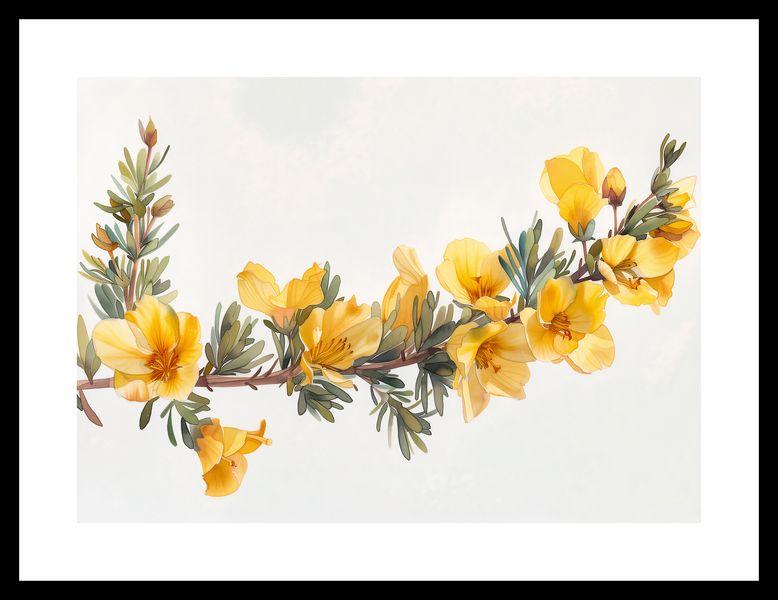Plakat 35x25cm Żółte Kwiaty zdjęcie 3