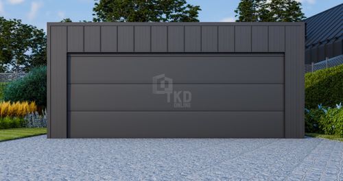 Garaż blaszany 6x6m brama segmentowa drzwi blacha na rąbek dach TKD382 na Arena.pl