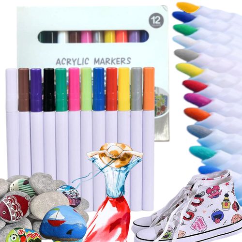 FLAMASTRY PISAKI AKRYLOWE DO RÓŻNYCH POWIERZCHNI 24 szt na Arena.pl