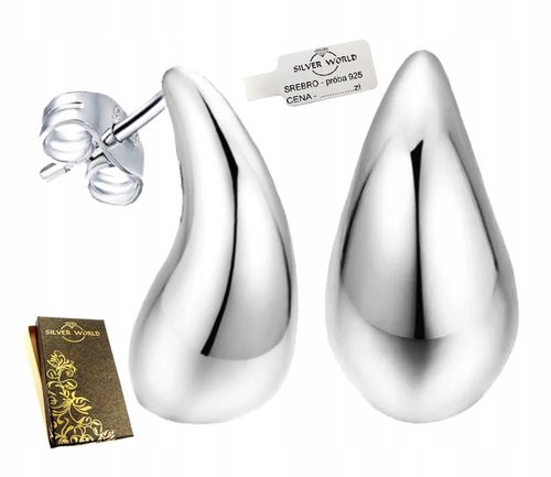 KOLCZYKI SREBRNE 925 SREBRO NA PREZENT WKRĘTKI SUBTELNE ŁEZKI KROPLE na Arena.pl