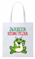 Dla Kosmetyczki Na Prezent Torba Eco Biała Shopper Z Nadrukiem Ze Zdjęciem