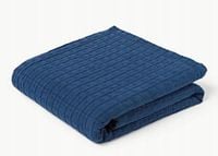 Narzuta z piki waflowej Orville granatowa 260 x 260 cm 100% bawełna