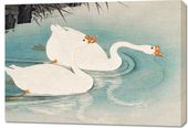 Obraz 100x70cm Geese amid Reeds, Koson Japoński Vintage do Salonu