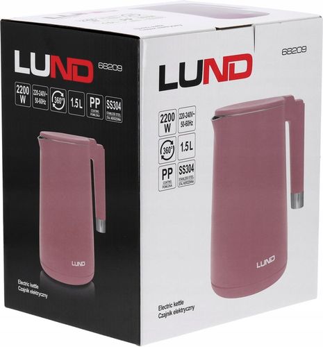 CZAJNIK ELEKTRYCZNY LUND 2200W 1,5L RÓŻOWY PODWÓJNE ŚCIANKI na Arena.pl