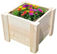 DONICA DREWNIANA OGRODOWA ZEWNĘTRZNA 35x35cm SOLIDNA SKRZYNKA NA ROŚLINY