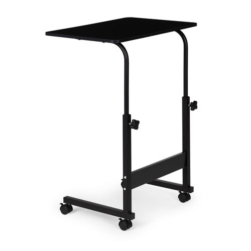 Stolik na laptopa z kółkami biurko dostawiane do fotela kanapy - czarne na Arena.pl