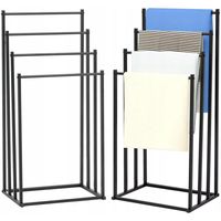 Stojak na Ręczniki Wieszak Łazienkowy Metalowy Stojący Industrialny Czarny