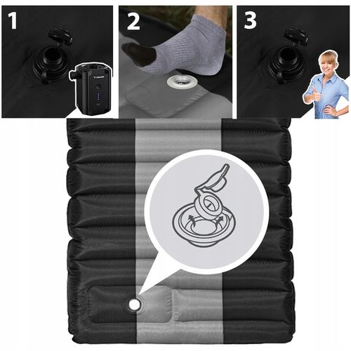 MATERAC DMUCHANY TURYSTYCZNY DO NAMIOTU ZWIJANY MOCNY + WBUDOWANA POMPKA na Arena.pl