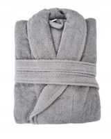 Tuva Home Szlafrok Długi Szary Bawełniany Frotte damski męski UNISEX L/XL