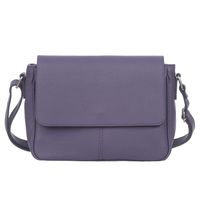 VERA PELLE torebka damska skórzana listonoszka z klapą V556 lawendowa