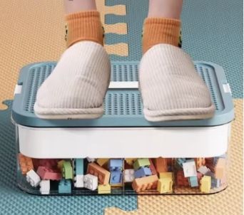 PUDEŁKO NA KLOCKI POJEMNIK NA LEGO PLASTIKOWE Z PRZEGRÓDKAMI 4 POZIOM dosmo na Arena.pl