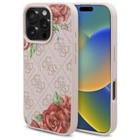 Guess GUHMP16LP4ROPEMCP iPhone 16 Pro 6.3" różowy/pink hardcase 4G Flowers