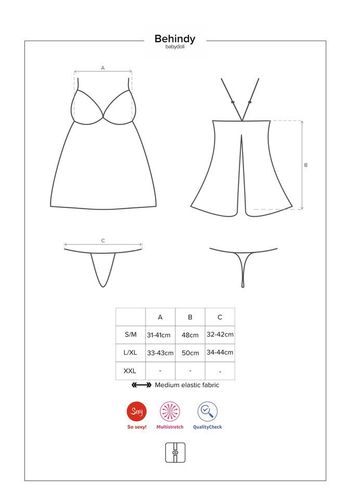 Kusząca Babydoll i Stringi - Obsessive Behindy S/M na Arena.pl