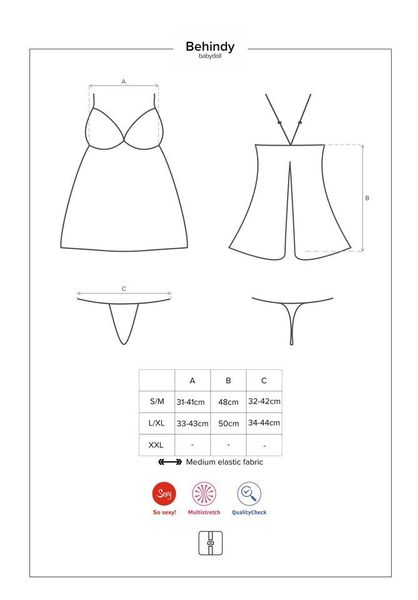 Kusząca Babydoll i Stringi - Obsessive Behindy S/M zdjęcie 5